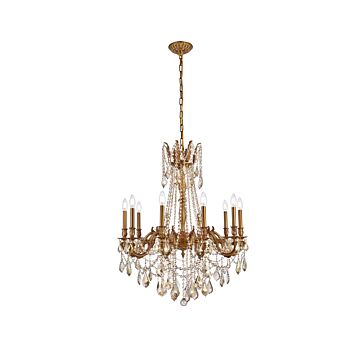 Rosalia 10-Light Chandelier in French Gold