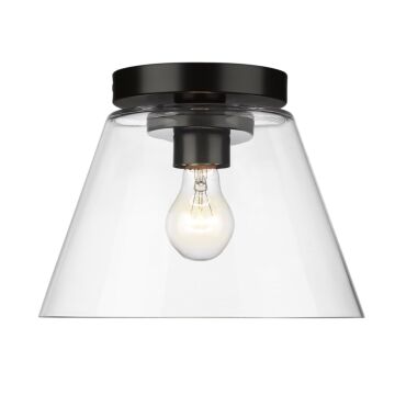 Penn One Light Flush Mount in Matte Black by Golden