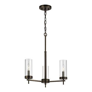 Zire Three Light Chandelier in Brushed Oil Rubbed Bronze by Visual Comfort Studio