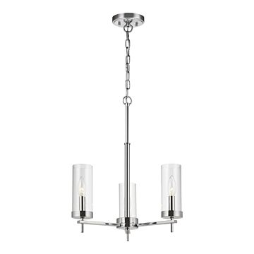 Zire Three Light Chandelier in Chrome by Visual Comfort Studio