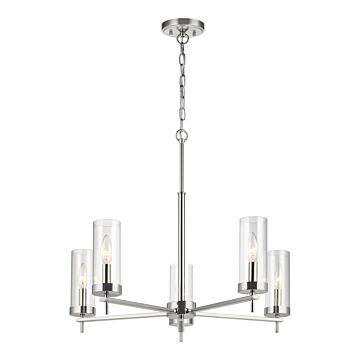 Zire Five Light Chandelier in Chrome by Visual Comfort Studio