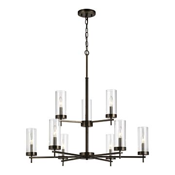 Sea Gull Zire 9 Light LED Chandelier in Brushed Oil Rubbed Bronze