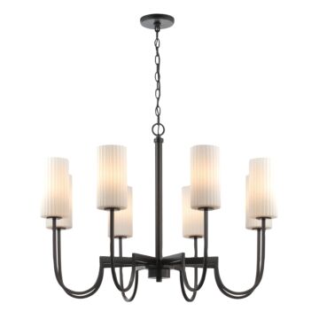 Town and Country Eight Light Chandelier in Black by Maxim