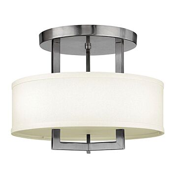 Hinkley Hampton 3-Light Semi-Flush Ceiling Light In Antique Nickel