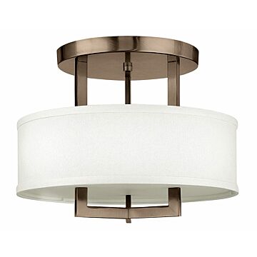Hinkley Hampton 3-Light Semi-Flush Ceiling Light In Brushed Bronze