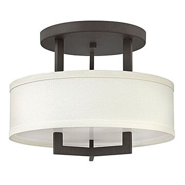 Hinkley Hampton 3-Light Semi-Flush Ceiling Light In Buckeye Bronze