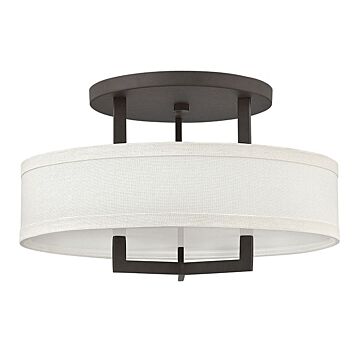 Hinkley Hampton 3-Light Semi-Flush Ceiling Light In Buckeye Bronze