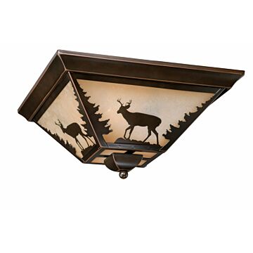 Bryce 3-Light Flush Mount in Burnished Bronze