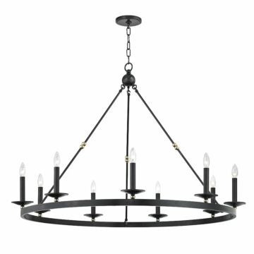 Allendale Nine Light Chandelier in Aged Old Bronze by Hudson Valley