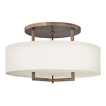 Hinkley Hampton 3-Light Semi-Flush Ceiling Light In Brushed Bronze