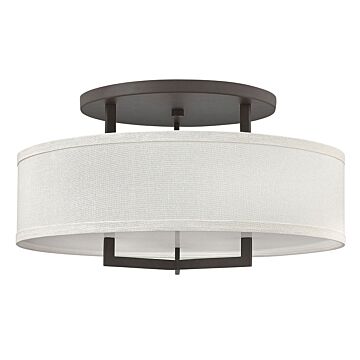 Hinkley Hampton 3-Light Semi-Flush Ceiling Light In Buckeye Bronze