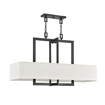 Hinkley Hampton 4-Light Linear Chandelier In Buckeye Bronze