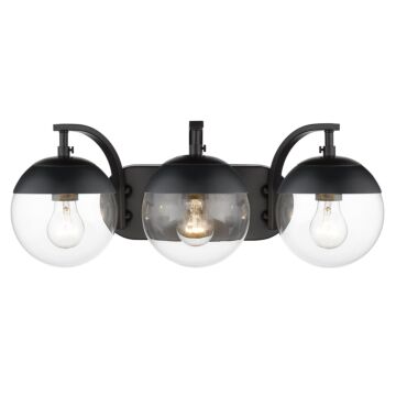 Dixon BLK Three Light Bath Vanity in Matte Black by Golden