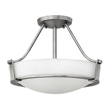 Hinkley Hathaway 3-Light Semi-Flush Ceiling Light In Antique Nickel