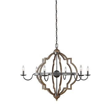 Generation Lighting Socorro 6-Light Quatrefoil Chandelier in Stardust