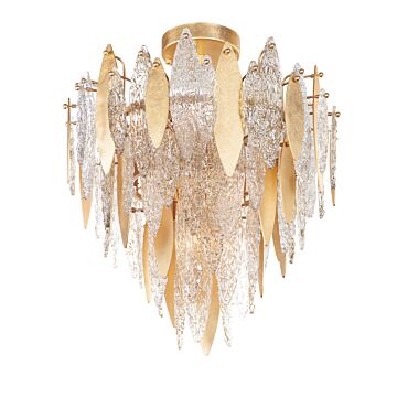 Majestic Ten Light Flush Mount in Gold Leaf by Maxim