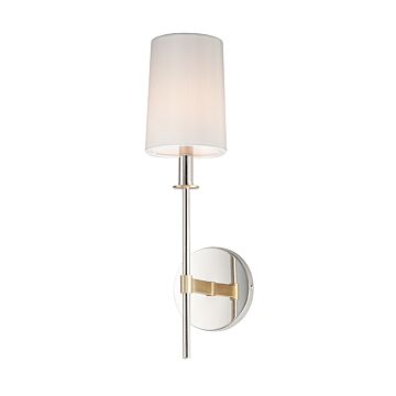Uptown One Light Wall Sconce in Satin Brass   Polished Nickel by Maxim
