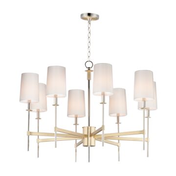 Uptown Eight Light Chandelier in Satin Brass   Polished Nickel by Maxim