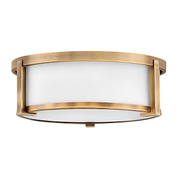 Hinkley Lowell 2-Light Flush Mount Ceiling Light In Brushed Bronze