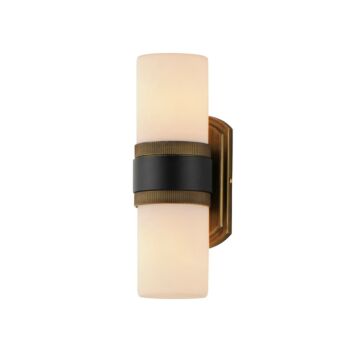 Ruffles Two Light Outdoor Wall Sconce in Black   Antique Brass by Maxim