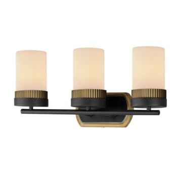 Ruffles Three Light Bath Vanity in Black   Antique Brass by Maxim