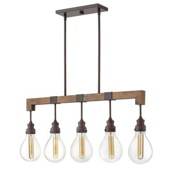 Hinkley Denton 5-Light Linear Chandelier In Industrial Iron