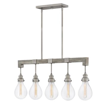 Hinkley Denton 5-Light Linear Chandelier In Pewter