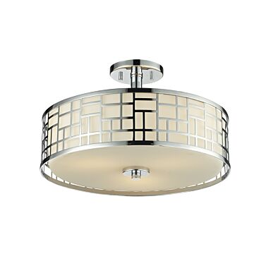 Z-Lite Elea 3-Light Semi Flush Mount Ceiling Light In Chrome