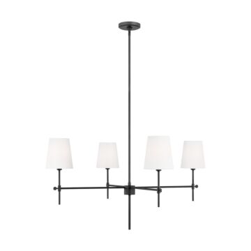 Baker Four Light Chandelier in Midnight Black by Visual Comfort Studio