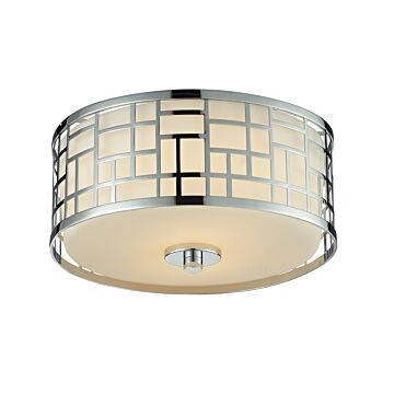 Z-Lite Elea 2-Light Flush Mount Ceiling Light In Chrome