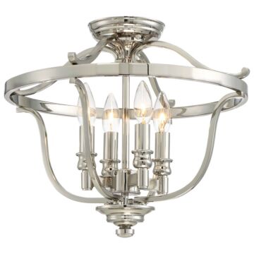 Audrey'S Point Four Light Semi Flush Mount in Polished Nickel by MinkaLavery