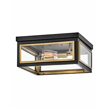 Hinkley Shaw 2-Light Flush Mount Ceiling Light In Black