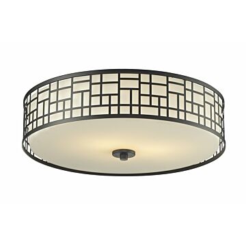 Z-Lite Elea 3-Light Flush Mount Ceiling Light In Bronze