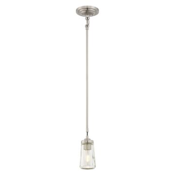 Poleis One Light Mini Pendant in Brushed Nickel by MinkaLavery