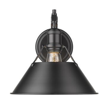 Orwell BLK One Light Wall Sconce in Matte Black by Golden