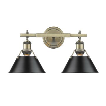 Orwell AB Two Light Bath Vanity in Aged Brass by Golden