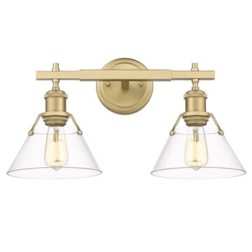 Orwell BCB Two Light Bath Vanity in Brushed Champagne Bronze by Golden