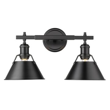Orwell BLK Two Light Bath Vanity in Matte Black by Golden