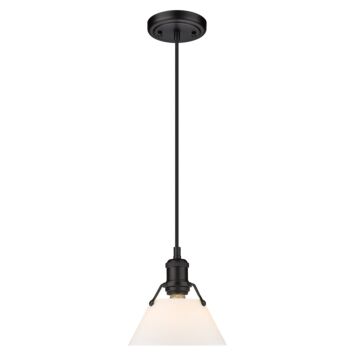 Orwell BLK One Light Mini Pendant in Matte Black by Golden