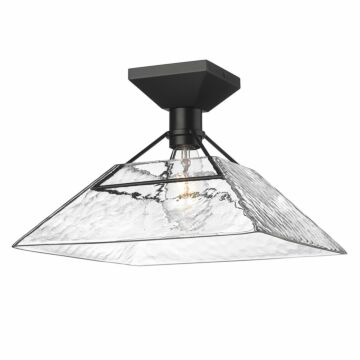 Kepler One Light Semi Flush Mount in Matte Black by Golden