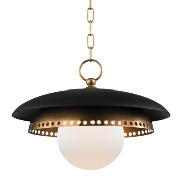 Herkimer One Light Pendant in Aged Brass by Hudson Valley