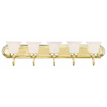 Rivera 5-Light Bathroom Vanity Light in Polished Brass