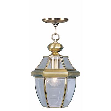 Monterey 1-Light Outdoor Pendant in Antique Brass
