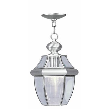 Monterey 1-Light Outdoor Pendant in Brushed Nickel