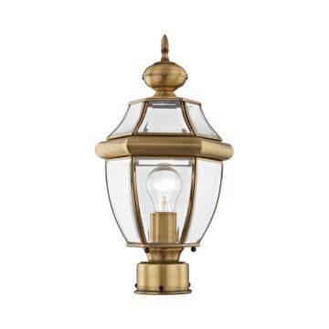 Monterey 1-Light Outdoor Post-Top Lanterm in Antique Brass