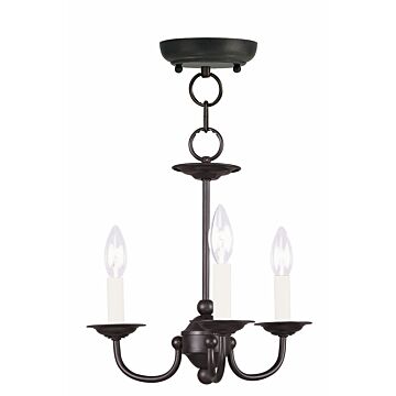 Home Basics 3-Light Mini Chandelier in Black