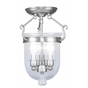 Jefferson 3-Light Ceiling Mount in Brushed Nickel