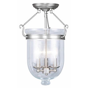 Jefferson 3-Light Ceiling Mount in Brushed Nickel