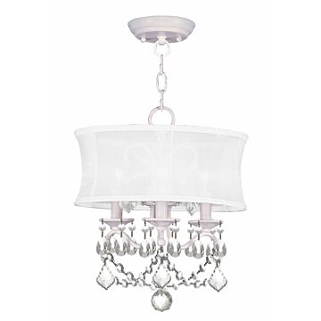 Newcastle 3-Light Mini Chandelier with Ceiling Mount in White