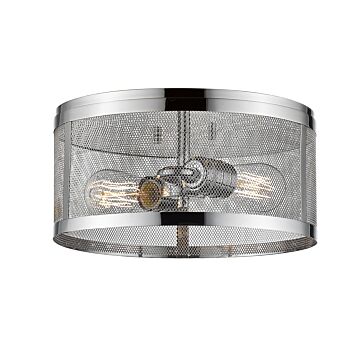 Z-Lite Meshsmith 2-Light Flush Mount Ceiling Light In Chrome
